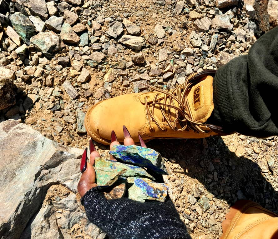 Copper sample in hand